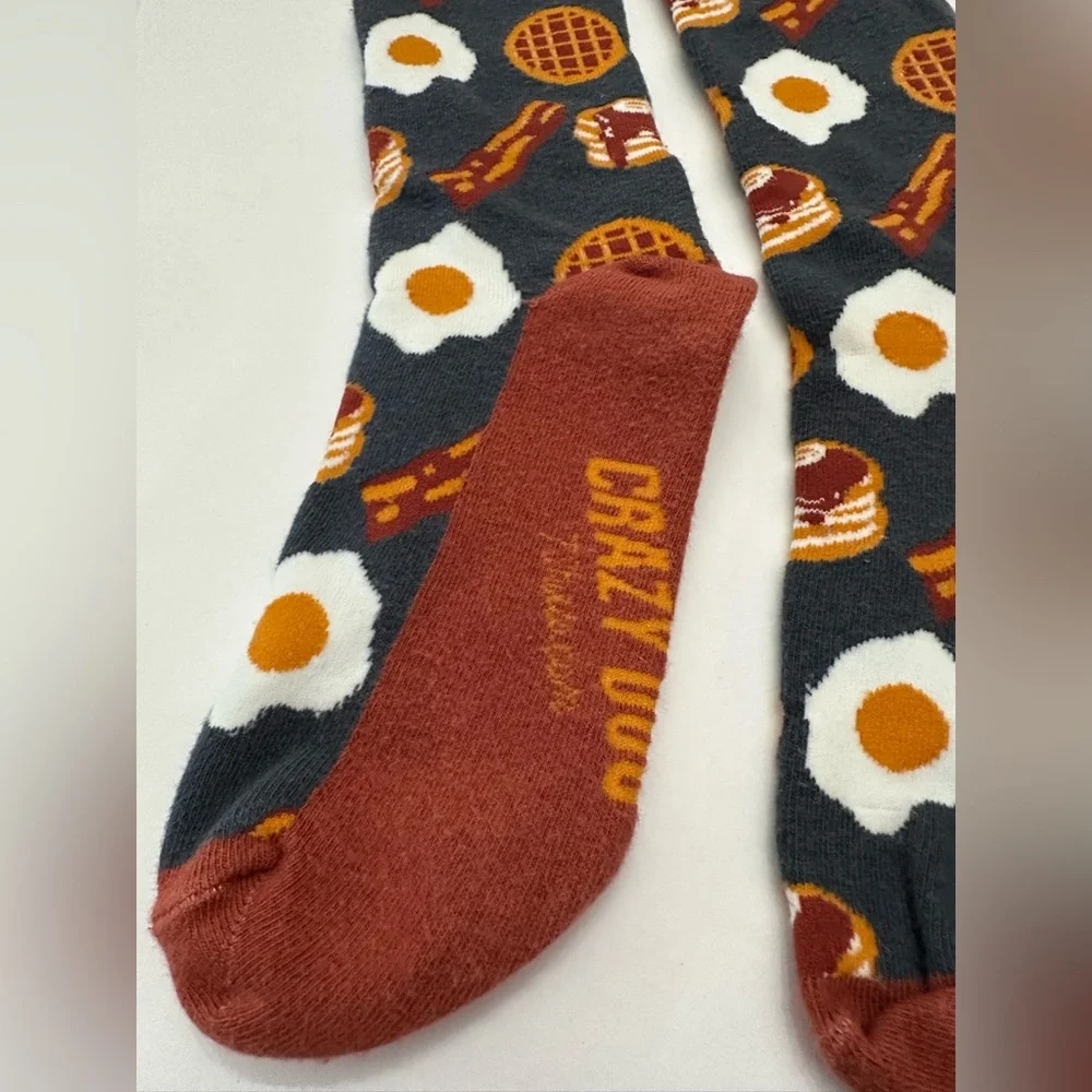 NWOT Crazy Dog T-Shirts Co. Funny Bacon & Eggs Breakfast Food Socks Men’s